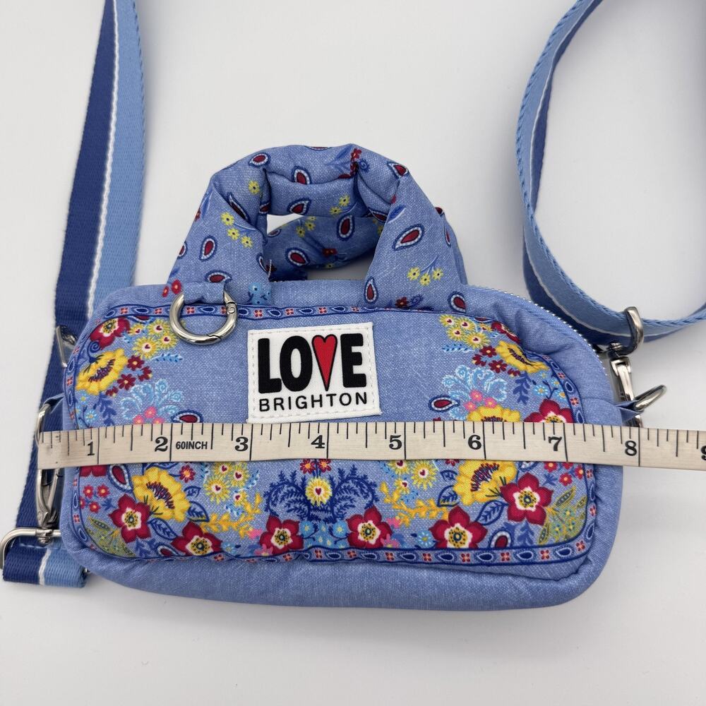 Brighton Bandana Love Crossbody Mini Bag Purse Floral Blue Womens Boho Festival - Picture 6 of 8